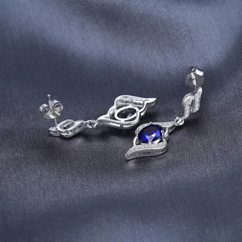JewelryPalace Delikat Skabt Safir Drop Øreringe Dingle For Kvinder, Pure Massiv 925 Sterling Sølv Mode Charme Smykker