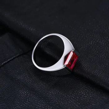 JewelryPalace Mænd ' s Square 3.3 ct Skabt Red Ruby 925 Sterling Sliver Engagement Ring for Mænd Fine Smykker Ringe Mand af Mode