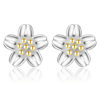 JEXXI Blomst Design, Mode koreanske Øreringe Romantiske Design Sølv Guld Smykker Brincos Stud Øreringe Til Kvinder