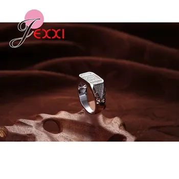JEXXI Hvide Zircon Rhinestone Kvinder 925 Rustfrit Sterling Sølv Ring Mode Geometriske Klip Smykker Engagement Party Gave