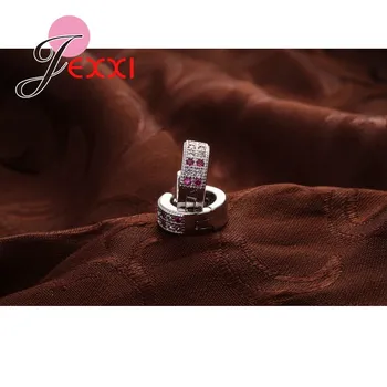 JEXXI Mode Smykker Lille Ørering Til Kvinder Cubic Zirconia Krystal Sølv Hoop Øreringe Design Bryllup Øreringe Brinco Bijoux