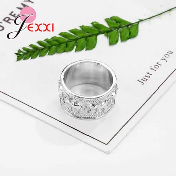 JEXXI Nye Punk Tendy 925 Splint Ring For Elsker Vintage Engagement Elefant Form Stål Ring for Mænd & Kvinder herren Bryllup