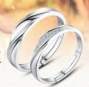 JEXXI RoundSilver Farve Ringe Mode Smykker Klassiske Ringe sæt Til Kvinder, Mænd Justerbare Størrelser Engros-Gratis Fragt