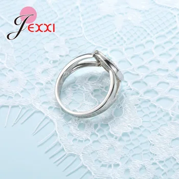 JEXXI Tree of Life 925 Sterling Sølv Ringe For Kvinder Cubic Zirconia Sølv Bryllup Ring Til Pige Nye Desigh Træ Tilbehør
