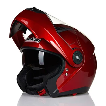 JIEKAI Motorcykel hjelme Dobbelt Visir Carbon fiber Moto Casco Modulære Flip Op hjelm DOT godkendt 115 Racing Motocross hjelme