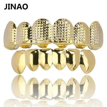 JINAO Hip-Hop, Rock Guld& Sølv Farve Forgyldt Tænder Grillz Med Silikone Julegave Til Mandlige og Kvindelige Smykker
