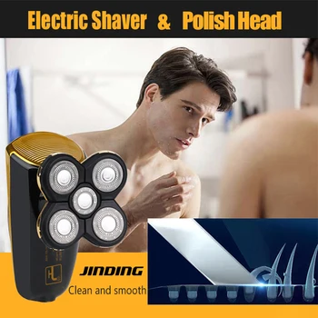 JINDING Elektrisk Shaver til Mænd Hoved polske Hår Trimmer USB-Genopladelige Razor 5 blade Barbermaskiner Vaskbar 3D Flydende Intimbarbering Maskine