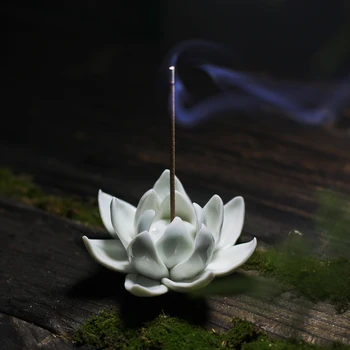 Jingdezhen håndlavet sne lotus duft af røgelse pande keramisk komfur røgelse indsættelse af enheden for Buddha røgelse