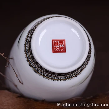 Jingdezhen Keramik Vase Vintage Kinesisk Stil Dyr Vase Fin Glat Overflade, Boligindretning Indretning Artikler