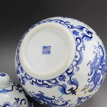 Jingdezhen keramiske blå og hvid keramik krukke med blå og hvid porcelæn Stor krukke tank