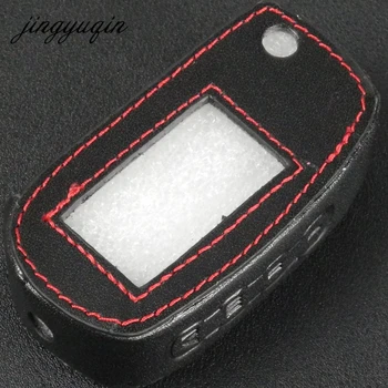 Jingyuqin for Scher Khan M5 M6 Læder Folde Nøglen Dække To-Vejs LCD-Bil Alarm Fjernbetjening til Magicar 5 6 Nøglering Dække