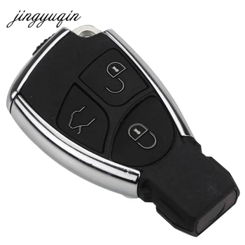 Jingyuqin Modificeret 3 Knapper Fjernbetjening Key Fob Tilfælde Dække For Mercedes Benz B C E ML S CLK CL Chrome Stil