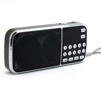 JINSERTA L-088AM Dual band genopladelige bærbare mini pocket digital AM FM-radio med USB-port TF micro SD-kort slot, Mini Radio