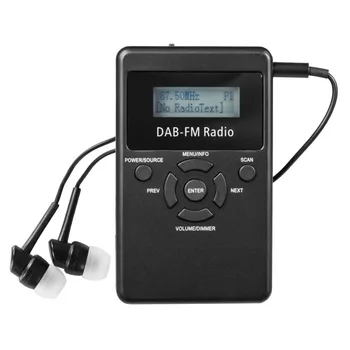 JINSERTA Transportabel DAB+ / FM RDS Radio Lomme Digital DAB Radio Modtager med Genopladeligt Batteri & Øretelefon