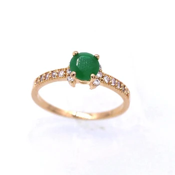 JINYAO Mode Grøn Zircon Guld Farve Finger Ring For Kvinder Charme Luksus Bryllupsdag forlovelsesfest Smykker