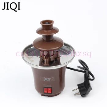JIQI 3 Lag Mini Chokolade Springvand Fondue Vandfald Maker Machine Hjem Begivenhed Udstilling Bryllup Fødselsdag EU/US/UK Stik