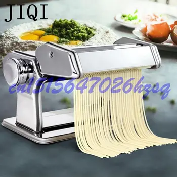 JIQI Manuel nudler maskine i Rustfrit Stål Håndsving 2 Knive Pasta Gør Maskinen Hånd Drives Spaghetti Pasta Cutter Noodle
