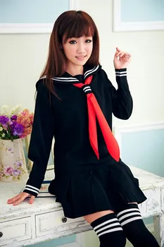 JK Japansk sailor School uniform mode skole klasse navy sømand skole uniformer til Cosplay piger passer til 3 Stk / Sæt