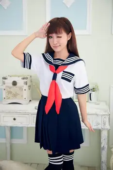 JK Japansk sailor School uniform mode skole klasse navy sømand skole uniformer til Cosplay piger passer til 3 Stk / Sæt