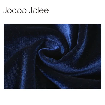 Jocoo Jolee Sexet Ny Høj Krave Guld Fløjl Kvinder, Lange Ærmer, Solid Slank Vintage Kvinder Bluse Toppe, Mode Korte Pullover 2017