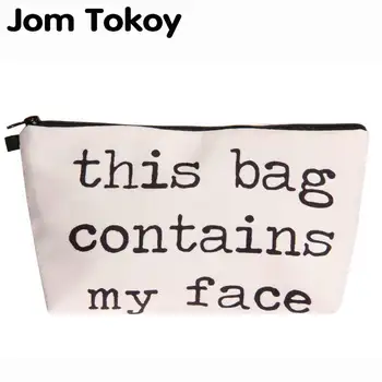 Jom Tokoy 2018 3D-Print Kosmetik Taske Mode Kvinder Brand makeup taske, Denne Taske Indeholder Mit Ansigt