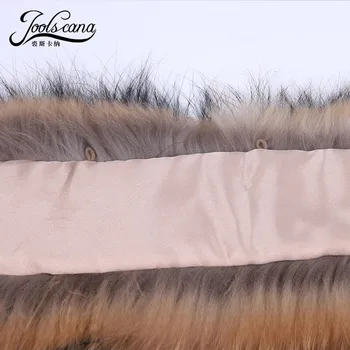 JOOLSCANA ægte vaskebjørn pels krave vinter-tørklæde kvinder ægte pels tørklæde neck cap naturlige vaskebjørn bredere større luksus krave