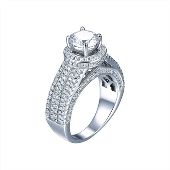 JQUEEN vielsesringe 3.45 ct cubic zirconia sten 925 Sterling Sølv Ringe for Kvinder engagement ring Aneis Delicado med box