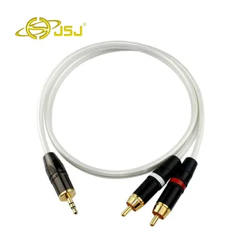 JSJ 3,5 MM Male Jack i AV-2 RCA Male Musik i Stereo Audio Kabel Ledning AUX til Mp3-Pod Telefon, TV Sound-Højttalere gratis fragt
