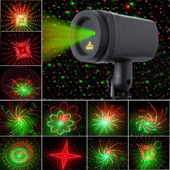 Jul Stjerner, laser lys, brusebad 24 Mønstre projektor effekt Fjernbetjening flytter vandtæt Udendørs Have Xmas dekorative græsplæne