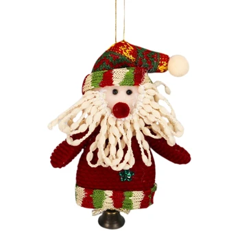 Julepynt, Der Sidder Julemanden Santa Claus, Sne Mand, Figur Plys Legetøj Dukke Julefrokost Træ Hængende Indretning Hjem