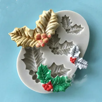 Juletræ forlade silikone fandont skimmel Silica gel forme Chokolade forme candy forme silikone forme Jul blad forme