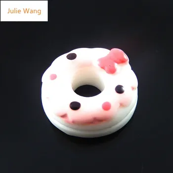 Julie Wang 10STK Mini Søde Donut Kage Form Harpiks Charms Vedhæng Håndlavet Hængende Lynlås Gave Armbånd Håndværk Tilbehør