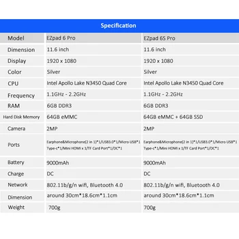 Jumper EZpad 6s pro / EZpad 6 pro 2 i 1 tablet 11.6