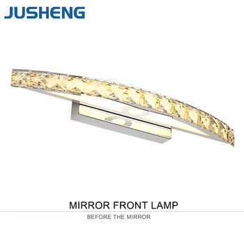 JUSHENG Moderne 15W LED Badeværelse Lys Øverste Spejl Belysning 100-240V Rustfrit Crystal Månen Form Sconces Indendørs 54 cm Lang