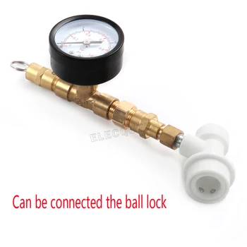 Justerbar overtryksventil med Måler,0~15psi Tryk ventil Med Tråd Gas Ball Lock For Øl bryg Kegging