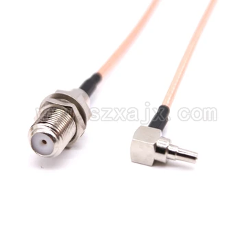 JX RUS Lager 100pcs F til CRC9 kabel F hun til CRC9 højre vinkel RG316 Pigtail kabel-15cm for Huawei 3G/4G USB-Modem