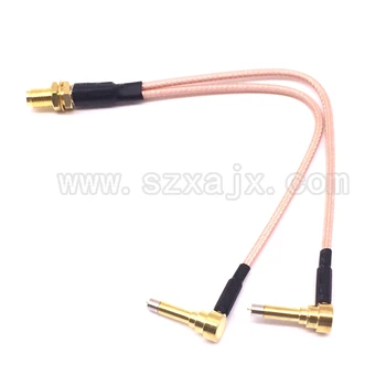 JX SMA hun til Y type 2X IP-9 MS156 mandlige Splitter kabel-Combiner pigtail RG316 En SMA punkt 2 MS156 stik til LTE Yota