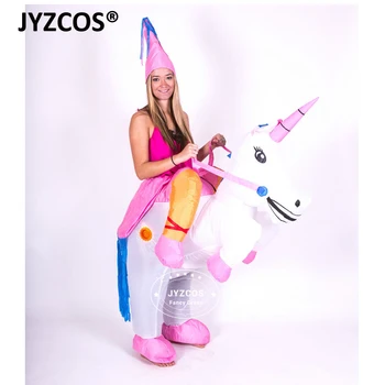 JYZCOS Oppustelige Unicorn Kostumer til Børn, Voksne Fancy Kjole Ride Hest, der Passer Halloween Purim Carnival Part Drenge Piger Outfit