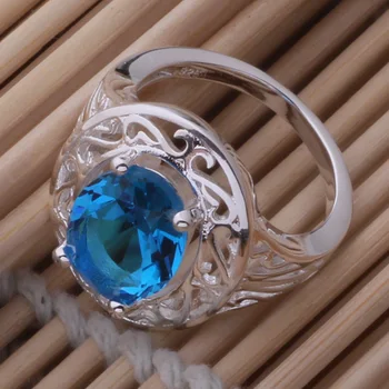 JZ-AR375 Hot 925 sterling sølv ring,Engros mode smykker, kostbare blå sten /bgcajxja aseajjla