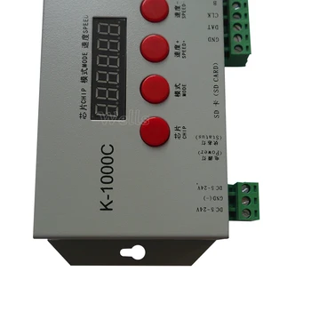 K-1000C (T-1000VIS Opdateret) controller WS2812B,WS2811,APA102,SK6812,2801 LED 2048 Pixels Program Controller DM5-24V