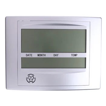 Kalender Vækkeur Med Digital LCD Elektronisk Termometer Temperatur Måleren Walll Hængende&Skrivebord Ur 8.6 x 1.29 x 6.8 tommer