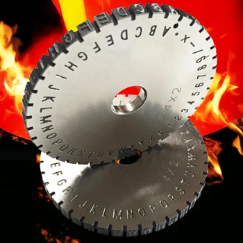 Karakter plade Font-Hjulet 2mm Gear Manuel stål prægning maskine Embosser