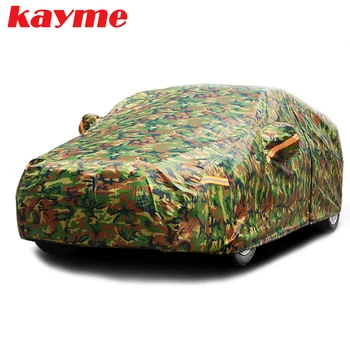 Kayme vandtæt camouflage bil dækker udendørs solen beskyttelse cover til bil reflektor støv, regn, sne beskyttende suv sedan fuld