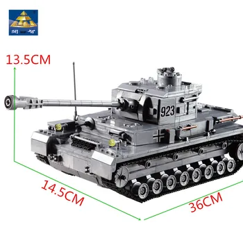 KAZI Store Panzer IV Kampvogn 1193pcs byggesten Militær Hær Konstruktøren sat Pædagogisk Legetøj til Børn Kompatibel