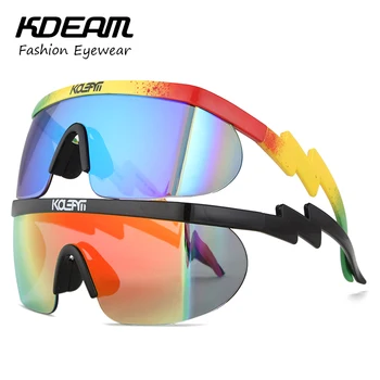 KDEAM 2018 Sommeren Nye Sport-brillerne Mænd Goggle Oversize Part Solbriller fladskærms øverste Kvadrat Sol briller, Retro Briller 2 linse KD3596