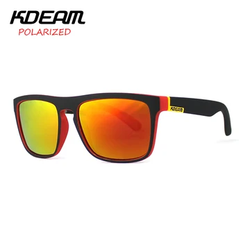 KDEAM Polariserede Solbriller Mænd Sport Briller Brand Designer Kørsel Oculos De Sol Reflekterende Belægning Med UV400 Tilfælde KD156