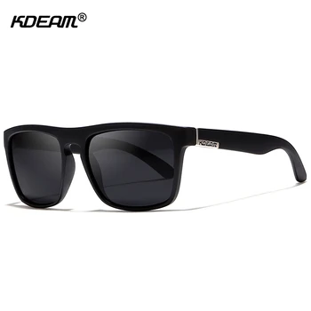 KDEAM Sport Inspireret Polariserede Solbriller Mænd Sorte Nuancer Perfekt Til Alle Ansigt HD Polaroid solbriller Med Nye Fuld Pakke