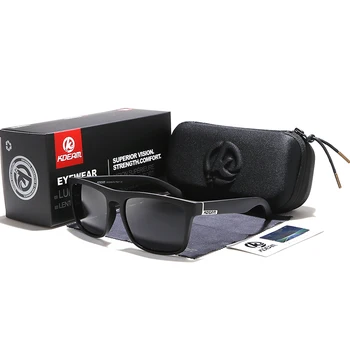 KDEAM Sport Inspireret Polariserede Solbriller Mænd Sorte Nuancer Perfekt Til Alle Ansigt HD Polaroid solbriller Med Nye Fuld Pakke