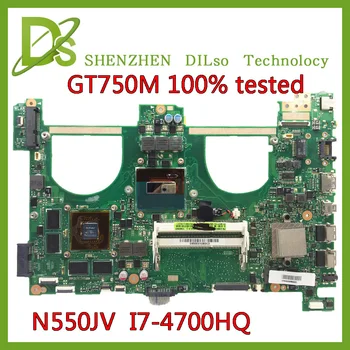 KEFU N550JV For ASUS N550jv Laptop Bundkort i7-4700HQ CPU PM GT750 4G/2 GB videohukommelse Bundkort testet