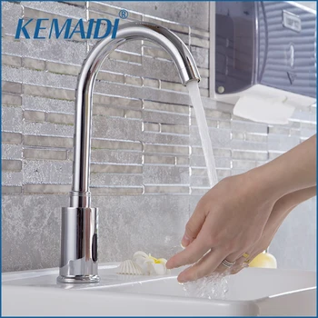 KEMAIDI Automatisk Sensor Tryk Infrarød Sensor vandbesparende Vandhaner Induktiv Køkken Badeværelse vandhane med Koldt Vand Haner